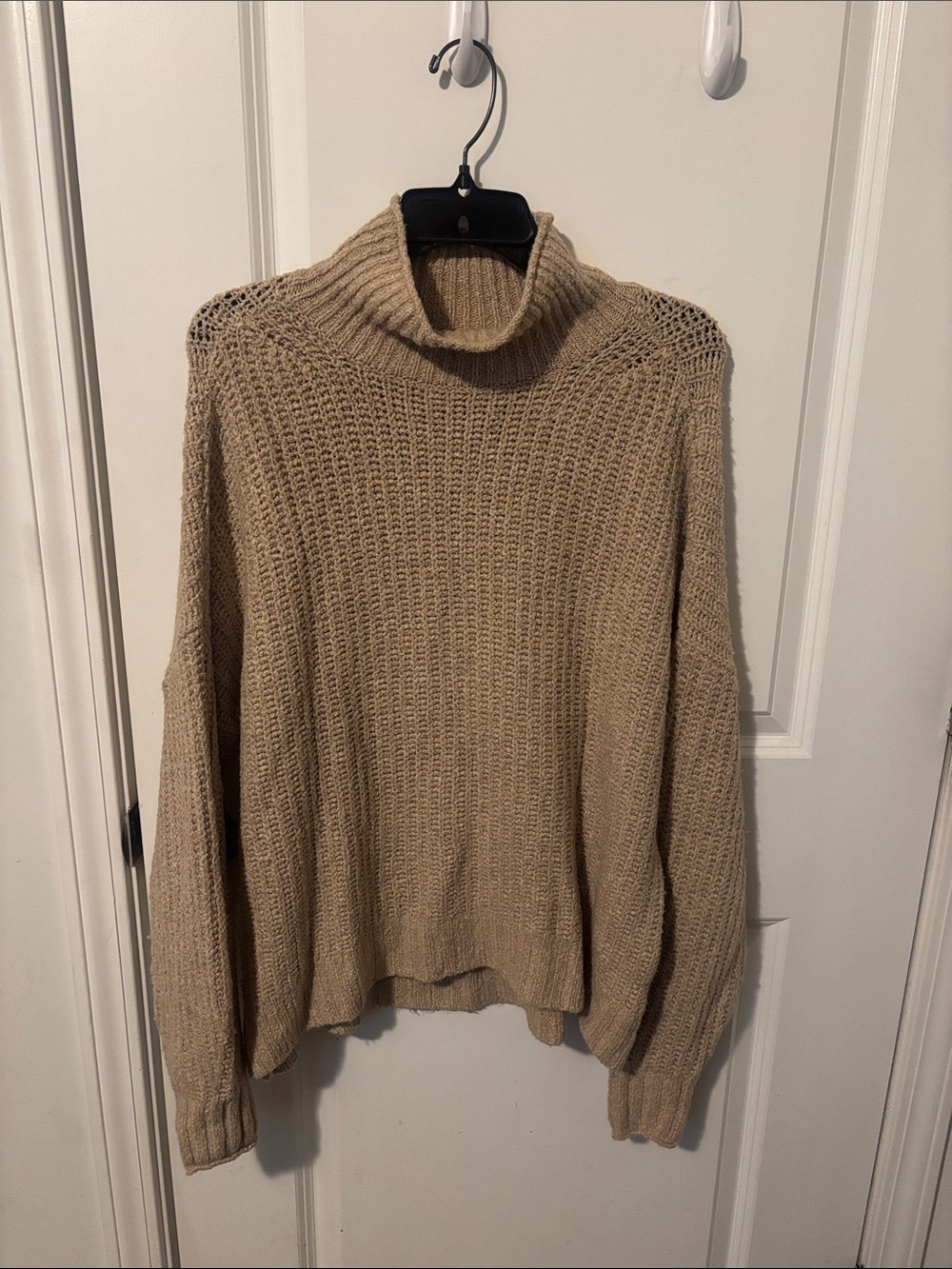 American Eagle Outfitters Tan Ribbed Turtleneck Sweater